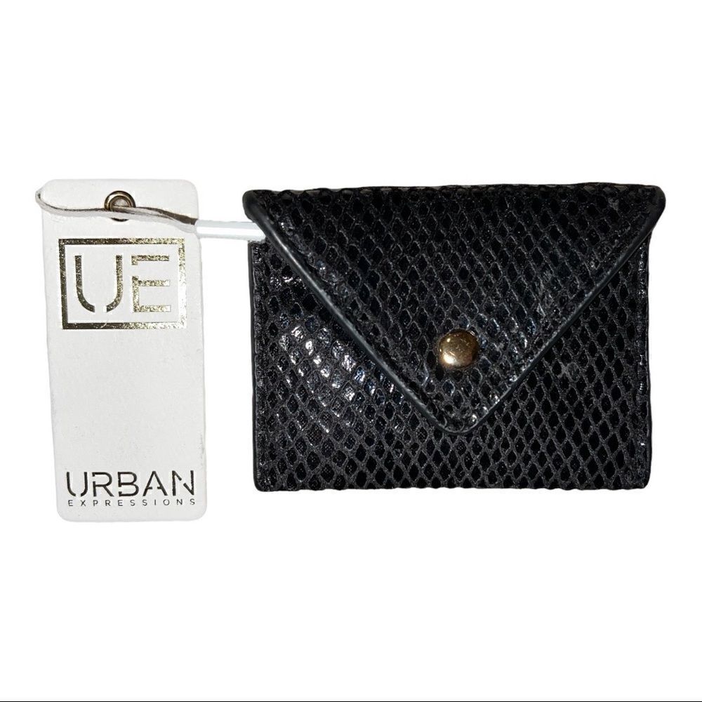 Urban Expressions Black Lea Snake Wallet Vegan Leather NWT